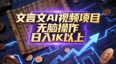 文言文AI视频项目，无脑操作，日入1K以上-讯领网创