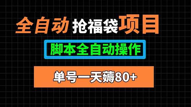 （15697期）全自动抢福袋项目，单号一天80+脚本全自动操作-讯领网创