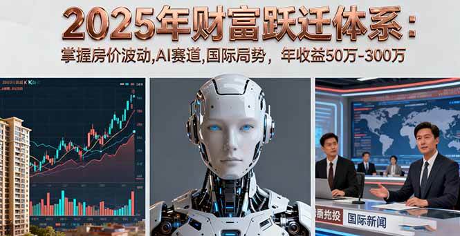 （16217期）2025年财富跃迁体系：掌握房价波动,AI赛道,国际局势，年收益50万-300万-讯领网创