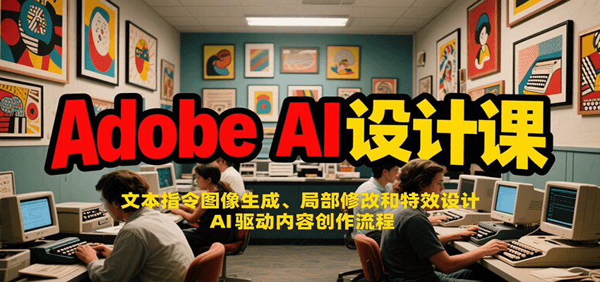 Adobe AI设计课：文本指令图像生成、局部修改和特效设计，AI驱动内容创作流程-讯领网创
