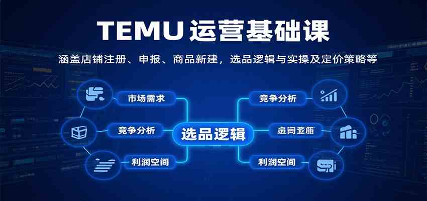 TEMU运营基础课：涵盖店铺注册、申报、商品新建，选品逻辑与实操及定价策略等-讯领网创