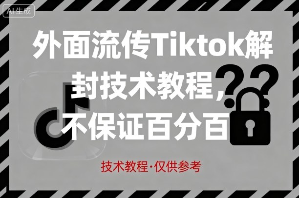 外面流传Tiktok解封技术教程，不保证百分百，具体自测-讯领网创