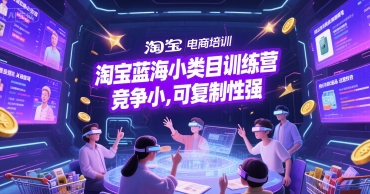 淘宝蓝海小类目训练营， 竞争小，可复制性强-讯领网创