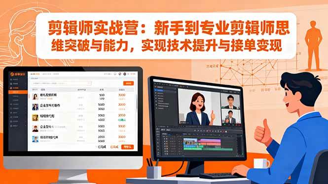 （16347期）剪辑师实战营：新手到专业剪辑师思维突破与能力，实现技术提升与接单变现-讯领网创