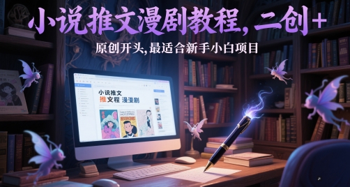 小说推文漫剧教程，二创+原创开头，最适合新手小白项目-讯领网创