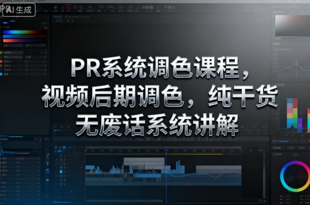 PR系统调色课程，视频后期调色，纯干货无废话系统讲解-讯领网创
