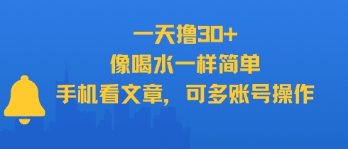一天撸30+，像喝水一样简单，手机看文章，可多账号操作-讯领网创