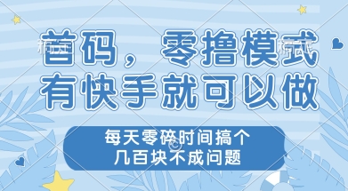 首码零撸项目，有快手就可以做，每天业务时间搞个几张不是问题【揭秘】-讯领网创