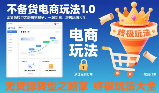 不备货电商玩法1.0，无货源转型之路独家揭秘，一站到底，终极玩法大全-讯领网创