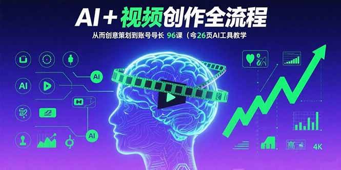 （15869期）AI+短视频创作全流程：从创意策划到账号增长，96节课(含26项AI工具教学)-寒山客