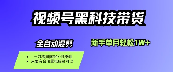 视频号黑科技短视频带货，新手一个月也1W+，纯搬运一刀不用剪，零投入【揭秘】-讯领网创