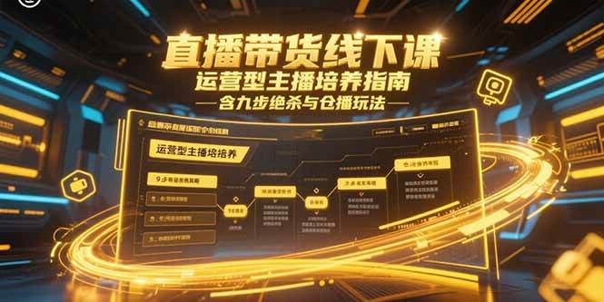 （15281期）直播带货线下课，运营型主播培养指南，含九步绝杀与仓播玩法-讯领网创
