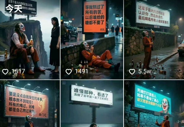一条视频竟然15W赞！用AI制作小丑自嘲扎心文案视频，当下非常火爆的短视频流量神器-讯领网创