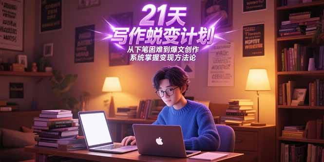（15204期）21天写作蜕变计划，从下笔困难到爆文创作，系统掌握变现方法论-讯领网创