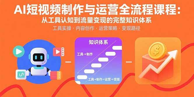 （15863期）AI短视频制作与运营全流程课程：从工具认知到流量变现的完整知识体系-寒山客