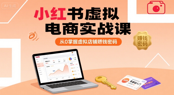 小红书虚拟电商实战课，从0掌握虚拟店铺賺钱密码-讯领网创