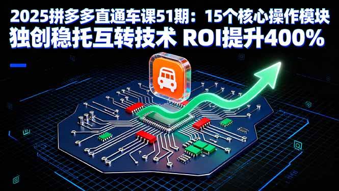 （16020期）2025拼多多直通车课51期：15个核心操作模块 独创稳托互转技术 ROI提升400%-讯领网创