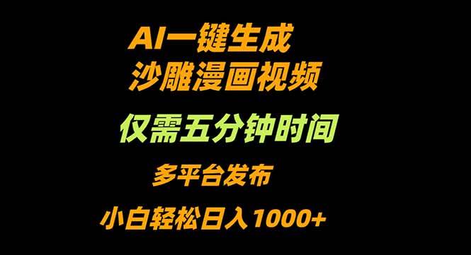 （16320期）AI一键生成沙雕动漫视频，只需5分钟，小白轻松日入1000+-讯领网创
