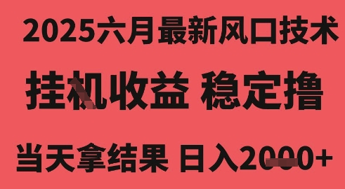 2025六月最新风口技术，无人挂G撸礼物，长期稳定 一个小时收益2k+，小白当天拿结果【揭秘】-讯领网创
