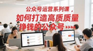 公众号运营系列课，如何打造高质量挣钱的公众号-讯领网创