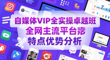 自媒体VIP全实操卓越班，全网主流平台特点优势分析-讯领网创