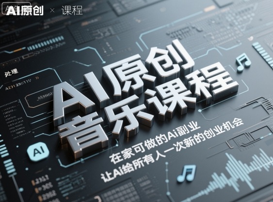 AI原创音乐课程，在家可做的Ai副业，让Ai给所有人一次新的创业机会-讯领网创