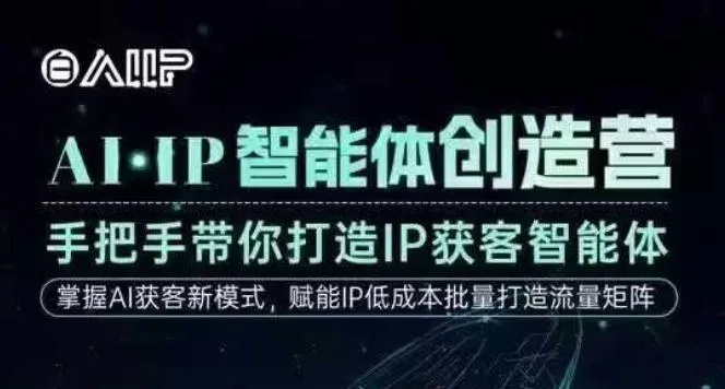 AI·IP智能体创造营，手把手带你打造IP获客智能体，高成交创始人IP课-五四资源网