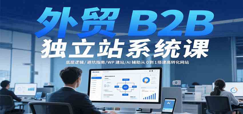 外贸B2B独立站系统课：底层逻辑/避坑指南/WP建站/AI辅助从0到1搭建高转化网站-讯领网创