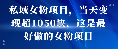私域女粉项目，当天变现超1k，这是最好做的女粉项目，可放大操作-讯领网创