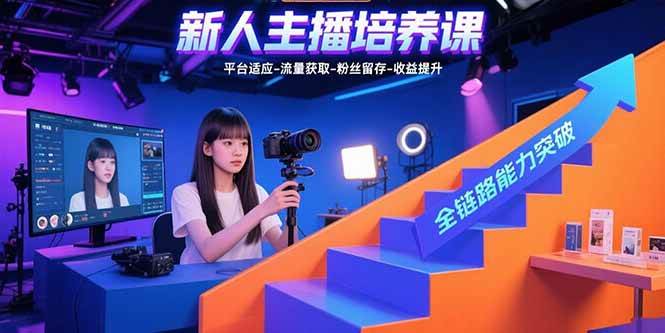 （15701期）新人主播培养课：平台适应-流量获取-粉丝留存-收益提升 全链路能力突破-讯领网创