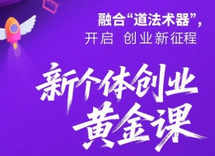 新个体创业黄金课：道法术器四维抢占2025红利-讯领网创