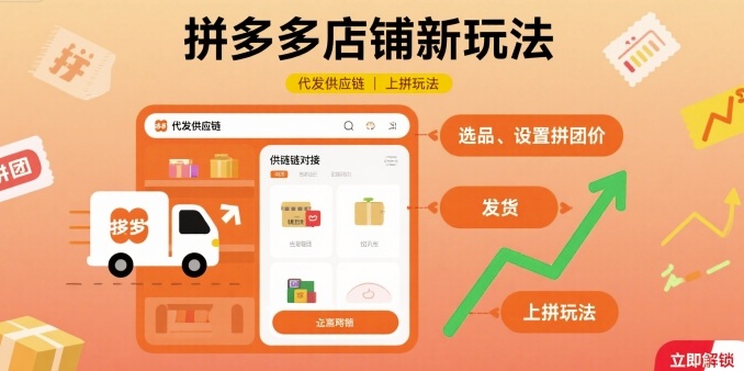 拼多多店铺新玩法，代发供应链上拼玩法-讯领网创