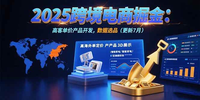 （15512期）2025跨境电商掘金：蓝海市场定位，高客单价产品开发，数据选品(更新7月)-讯领网创