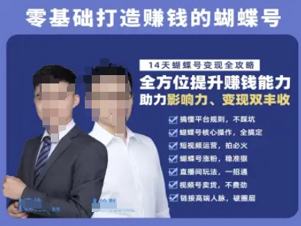 蝴蝶号专栏-视频号运营教程，零基础打造挣钱的蝴蝶号，14天蝴蝶号变现全攻略-讯领网创