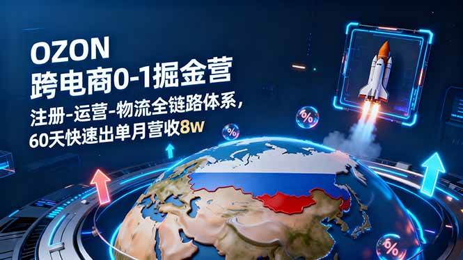 （16277期）OZON跨境电商0-1掘金营：注册-运营-物流全链路体系，60天快速出单月营收8w-寒山客