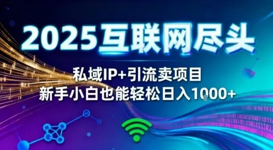 2025网创尽头王炸项目！私域IP+精准引流，新手小白在家躺賺日入1k，零经验也能上手【揭秘】-讯领网创