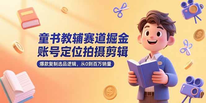 （15326期）童书教辅赛道掘金，账号定位拍摄剪辑，爆款复制选品逻辑，从0到百万销量-讯领网创