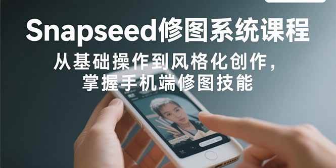 （15732期）Snapseed修图系统课程：从基础操作到风格化创作，掌握手机端修图技能-讯领网创