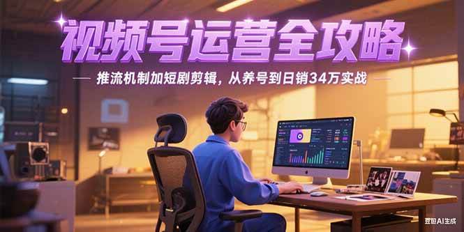 （15217期）2025视频号运营全攻略，推流机制加短剧剪辑，从养号到日销34万实战-讯领网创