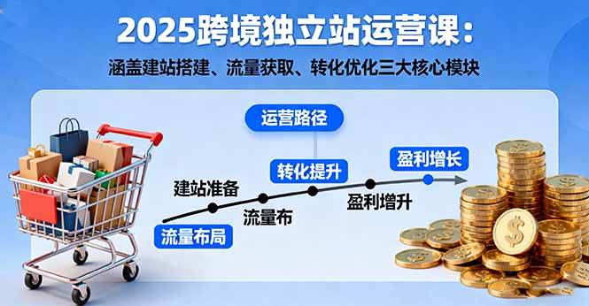 （16211期）2025跨境独立站运营课：涵盖建站搭建、流量获取、转化优化三大核心模块-讯领网创
