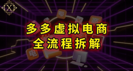 拼多多虚拟电商全流程拆解，深度学习每一个环节，看完即可上手实操-讯领网创