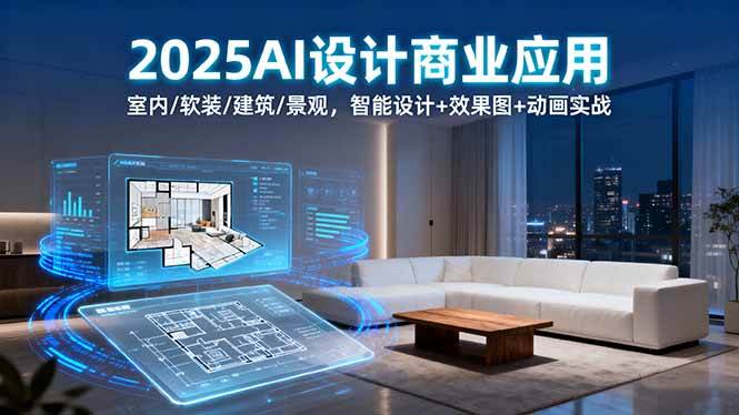 （16052期）2025AI设计商业应用：室内/软装/建筑/景观，智能设计+效果图+动画实战-讯领网创