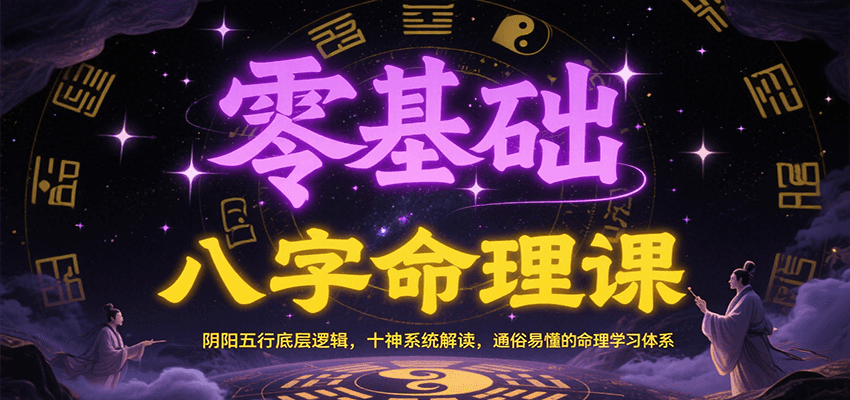零基础八字命理课：阴阳五行底层逻辑，十神系统解读，通俗易懂的命理学习体系-讯领网创