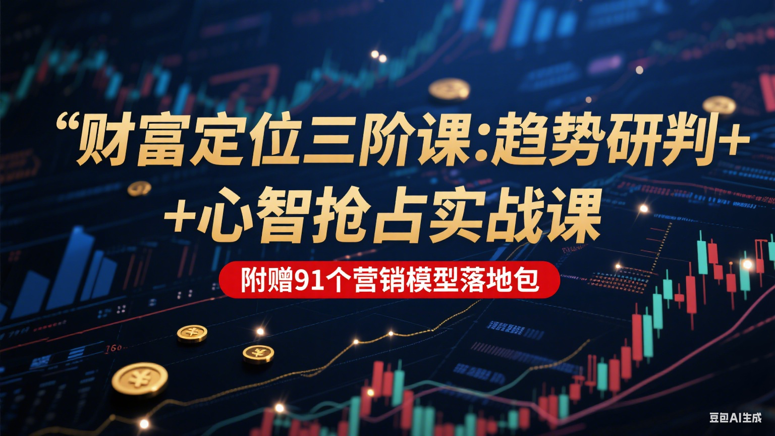 财富定位三阶：趋势研判 + 心智抢占实战课，附赠91个营销模型落地包-讯领网创