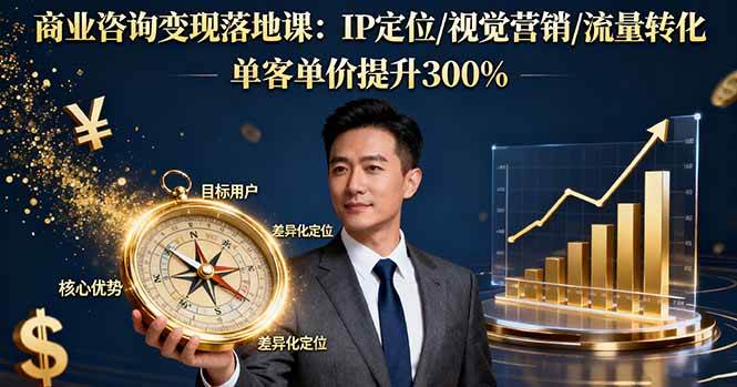 （16249期）商业咨询变现落地课：IP定位/视觉营销/流量转化，单客单价提升300%-讯领网创