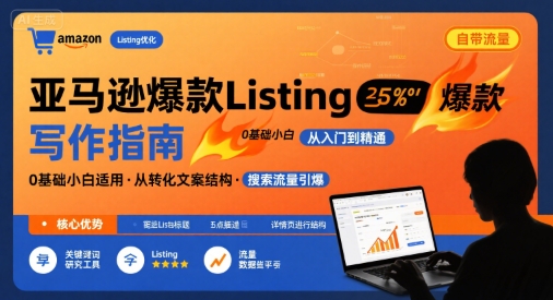 亚马逊爆款Listing写作方法，亚马逊0基础小白也能写爆款自带流量的Listing-讯领网创