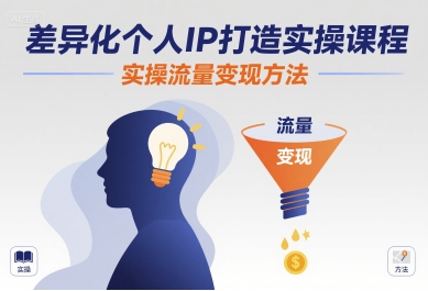 差异化个人IP打造实操课程，实操流量变现方法-讯领网创