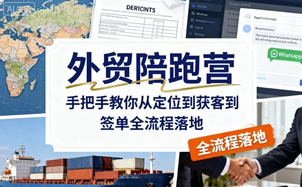 外贸陪跑营，手把手教你从定位到获客到签单全流程落地-讯领网创