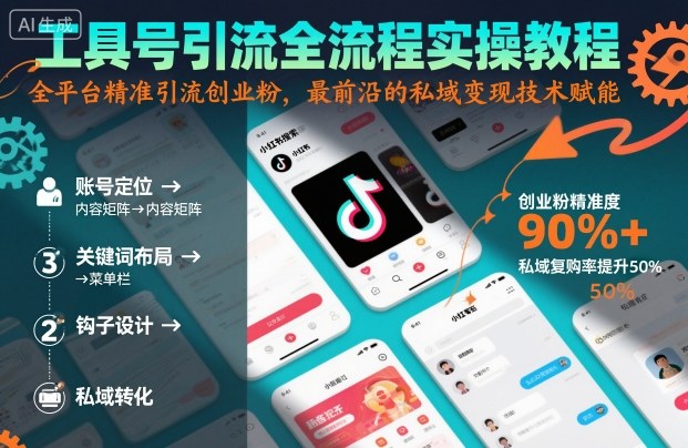 工具号引流全流程保姆级实操教程，全平台精准引流创业粉，最前沿的私域变现技术赋能-讯领网创