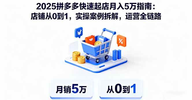 （16199期）2025拼多多快速起店月入5万指南：店铺从0到1，实操案例拆解，运营全链路-寒山客